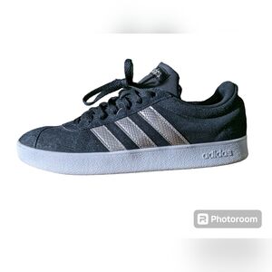 ADIDAS Campus Black Suede Silver Sneakers 9